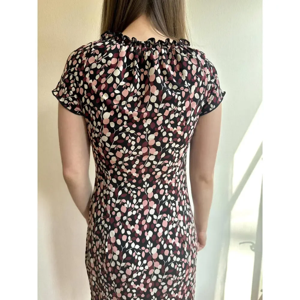 Floral Babydoll Ruffle Hem Short Sleeve Midi Dress - Picture 2 of 5